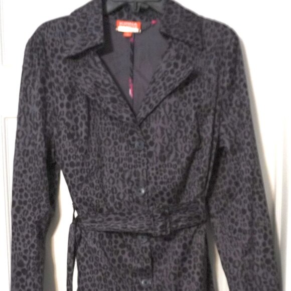 Vintage Y2K Kirna Zabete Lip Print Belted Trench/Dress Sz XL - Picture 2 of 6